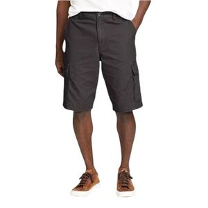 Eddie Bauer Men’s Charcoal Cargo Shorts. Vibrant Orange Accents. Size 35 #1490